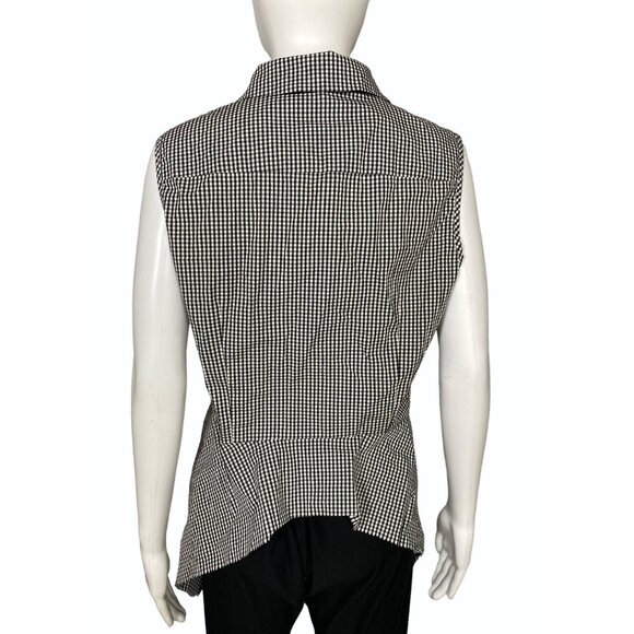 Saks Fifth Avenue Womens Large Gingham Sleeveless Button Front Tunic - Picture 5 of 8